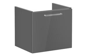 VitrA Root Flat 60cm 1 Drawer Washbasin Unit - Anthracite High Gloss